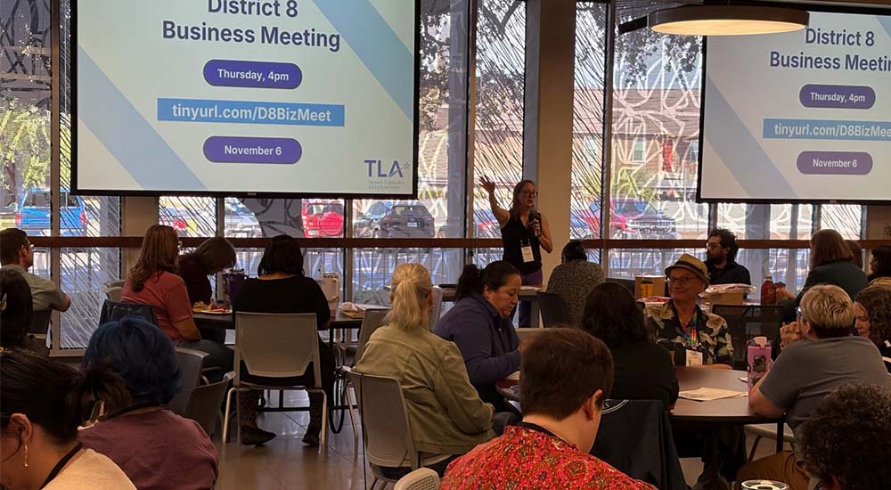 Presenter in front of attendees at the TLA District Fall Meeting