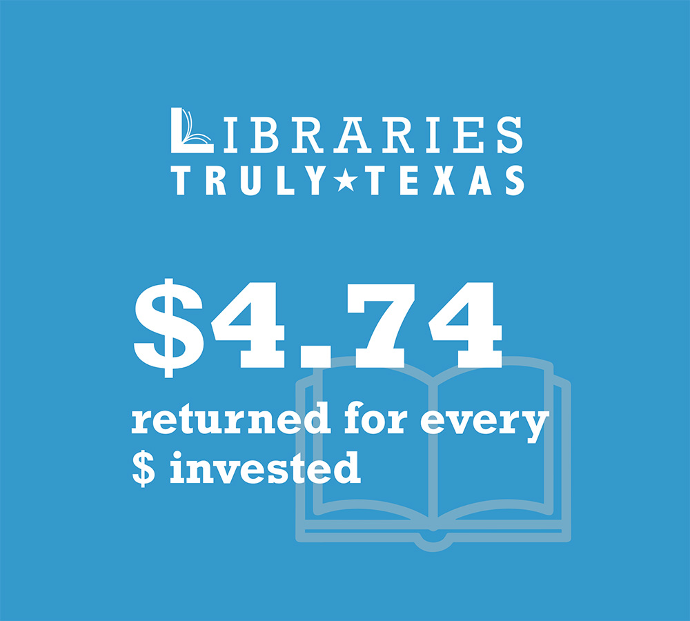 Libraries Truly Texas $4.74 returned for every $ invested.