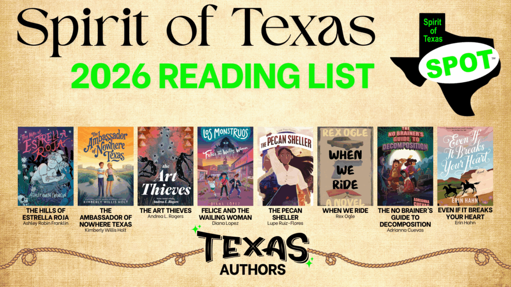 an image showing book covers the the Spirit of Texas reading list