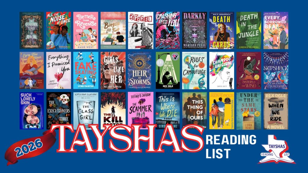 an image showing book covers from the 2026 TAYSHAS reading list